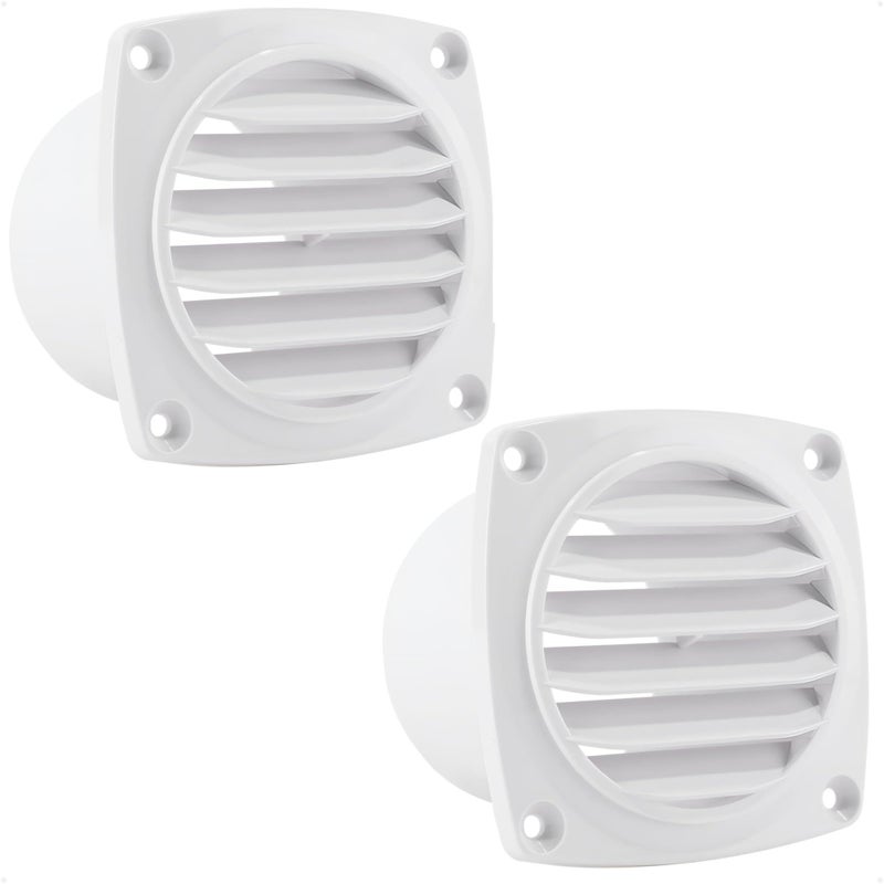 Five Oceans 6-Slotted Louvered Hose Vent, 3-inch Hose Diameter, 2 Pack Air Hose Thru Vent, White ABS Plastic - FO109-M2 - Image 1